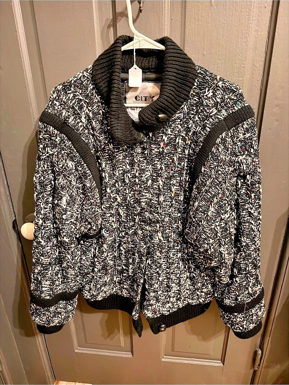 Women's Black & White Cardigan